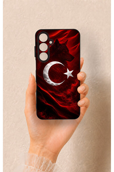 Vip Case Samsung A55 Uyumlu Kurt Türk Bayrağı Desenli Silikon Kılıf