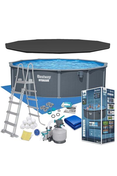 BESTWAY Piscină cu panouri de grădină pentru tot anul, 549 x 132 cm, 13-în-1 ...