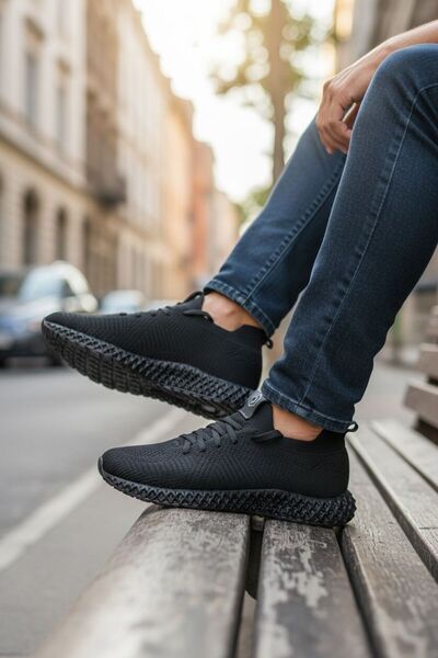 SHOUGO Comfortable, Lightweight, Non-Sweating Men's Knitwear Walking Sports Shoes