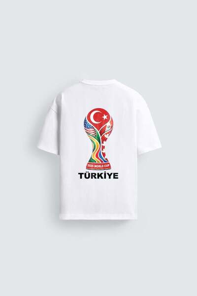 king brich Oversize Kalıp Unisex Word Cup 2026 Türkiye Baskılı Tişört