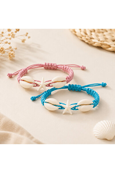 OEM Set de 2 brățări cu scoici și stele de mare – Reglabile