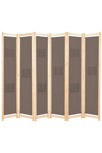 vidaxl Paravan cameră cu 6 panouri, maro, 240x170x4cm, material textil