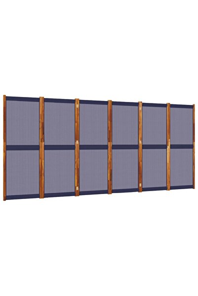 vidaxl Paravan de cameră cu 6 panouri, albastru închis, 420x180 cm