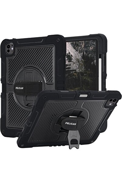 Fogy iPad Air 13 (M2/M3/M4) Uyumlu Standlı El Geçmeli İpli Karbon Desen Tank ...