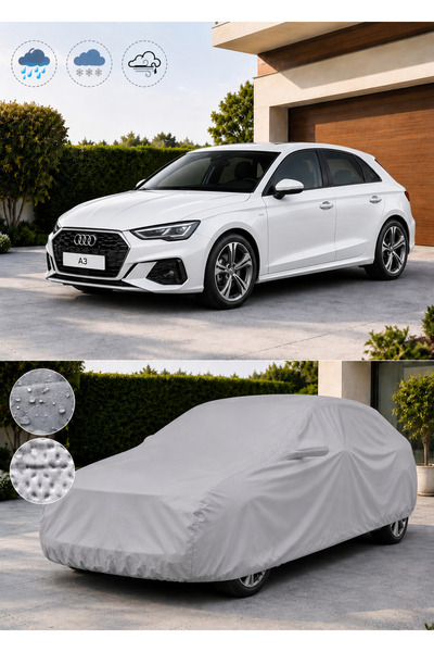cashen Audi A3 Araç Brandası Su Geçirmez Tam Koruma Toz ve Kir Korumalı Gri 2...