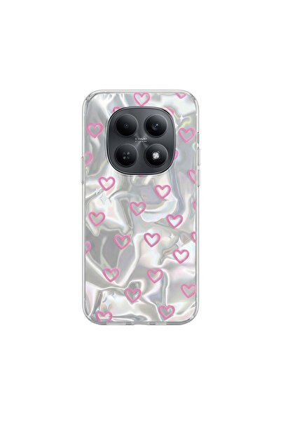 Zebana Redmi Note 15 5G Uyumlu Kılıf Pink Heart Silikon Kılıf Pembe