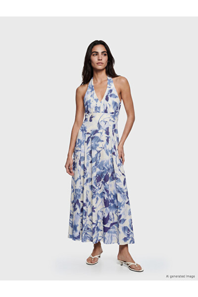 LC Waikiki I V Planting Floral Linen Blend Dress from Freezen Store