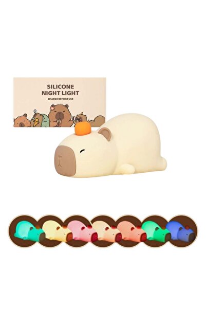 Zenorius Lampa de Noapte 15x7cm pentru Copii, din Silicon Capybara, Reîncărca...