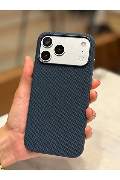 daystar İphone 17 Pro Max ile Uyumlu Gizli Magsafeli Premium Lacivert Tech Dokuma Telefon Kılıfı