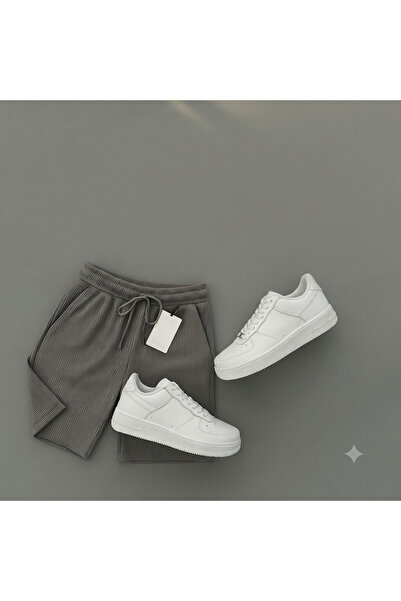 thefun fashion Men's Gray Ribbed Ottoman Air-Permeable Fabric Shorts with Ela...