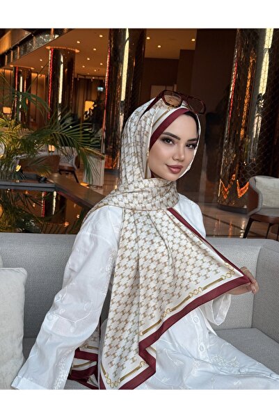 tomrisboutique Luxury Voile Silk Shawl Hijab Foulard Scarf Shawl with Chain D...
