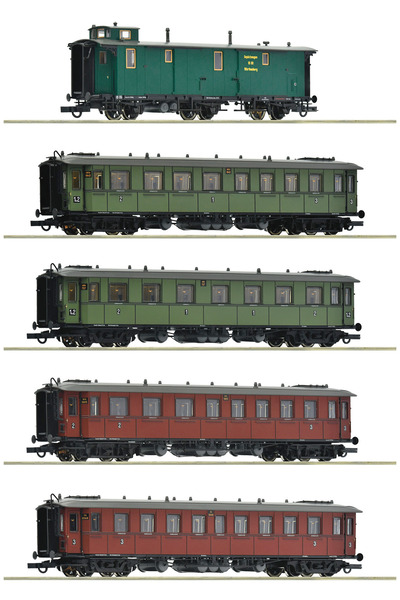 Roco Set de 5 vagoane de tren expres K.W.St.E.- H0 6200076