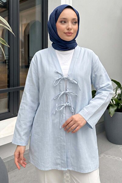 Salih Çelebi Kimono hijab cu trei șireturi 2339 - ALBASTRU BEBE