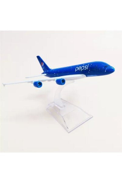 OEM Model de avion Pepsi Airbus A380, metal, 16 cm, scară 1:400