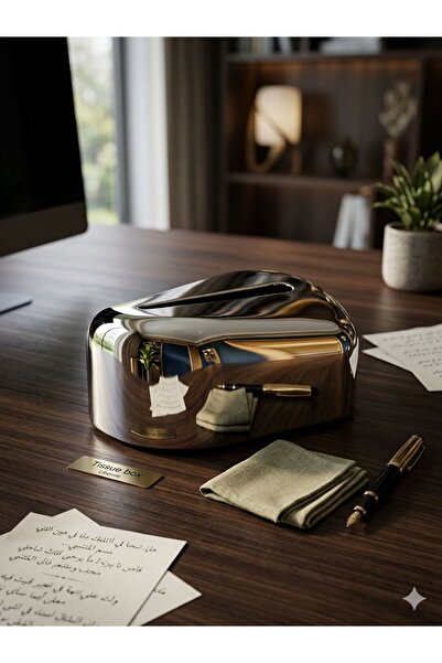 Noor Modern and Stylish Plastic Tissue Box with a Shiny Silver Finish
