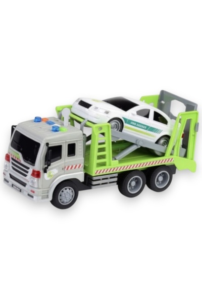 Avaleea Set Camion De Tractare Cu Rampa Si Masinuta 1:16, Cu Frictiune, Lumin...