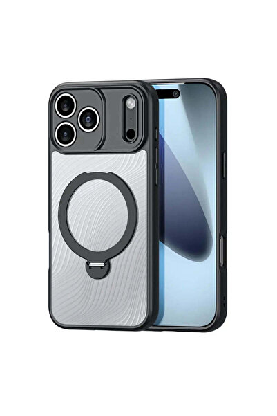 Dux Ducis Husă Aimo Mag cu inel magnetic și suport pentru iPhone 17 Pro – negru