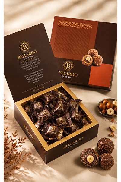 BELLARDO Classic Fındık Dolgulu Sütlü Çikolatalı Gofret 184 Gr-Hediyelik Kutu