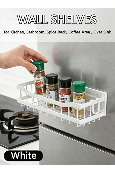 XIUWOO Wall Shelves Magnetic Spice Rack with 2 hooks Refrigerator Organizer S...