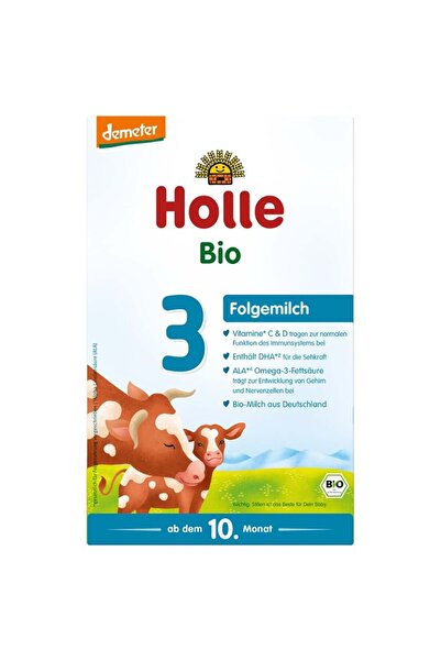 Holle Lapte praf de vaca pentru sugari 10 luni Formula 3 demeter, -