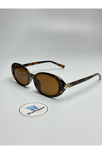 BluePepper Tiferla |   Sunglasses Oval Brown Glass |   Bone Leopard Frame |  ...