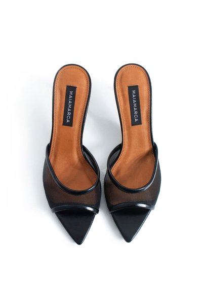 MaiaMarca Sage Heeled Slippers - Black