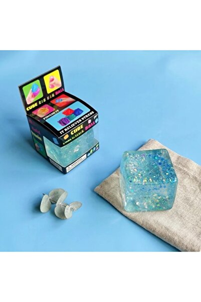 GIA'S WORLD GIA’SWORLD® Squishy Ice cube cu sclipici mare transparent cu reve...