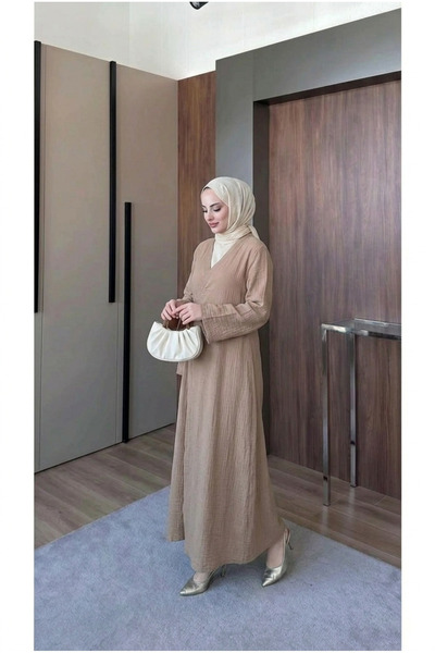 Asya Karen Muslin Long Front-Tie Kimono