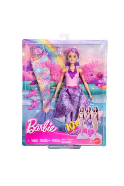 Barbie Papusa cu accesorii de zana si sirena, Fantasy, JCP74