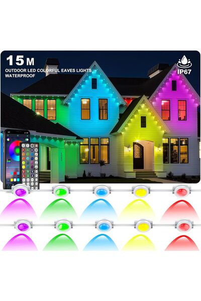 OEM Iluminat exterior LED RGB 15 m inteligent, rezistent la apă