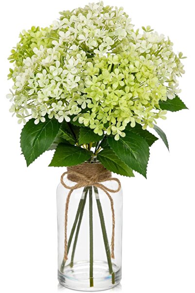 OEM Flori artificiale de hortensii în vază realistice decorative verzi 25 cm