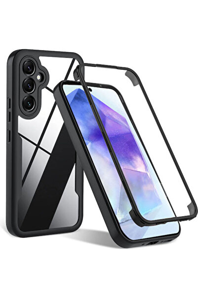 Techsuit ColorVerse 360 Πλήρους Κάλυψης Σιλικόνης Μαύρη Θήκη Κινητού Τηλεφώνο...