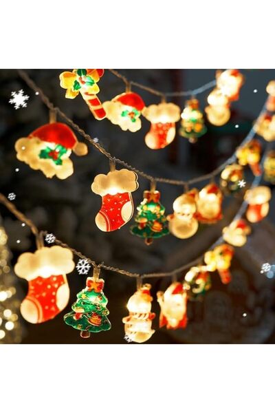 OEM Ghirlandă LED festivă cu 10 becuri Moș Crăciun, decorativă, 1,5 m