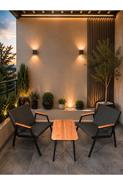 Dekoroom's VİENTO 1-1 BAHÇE BALKON MOBİLYASI,SEHPALI,KUMAŞ RENGİ 02 ANTRASİT ...