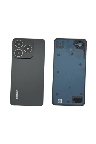 Yedcom Oppo Uyumlu Realme C61 Siyah Kamera Camlı Arka Pil Kapağı Batarya Kapa...