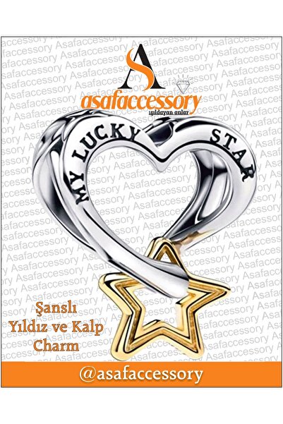 asaf Şanslı yıldız ve kalp charm / asafaccessory