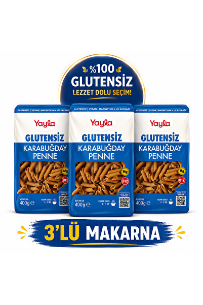 Yayla 🔥 Glutensizlerin Efsanesi! Karabuğday Penne 3’lü Dev Avantaj Pake