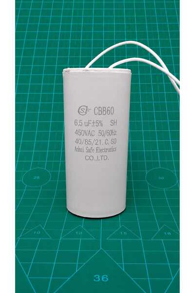 Tech CBB60 6,5uF 400V ~ 450V Plastik 2 Kablolu Daimi Kondansatör 35x64mm