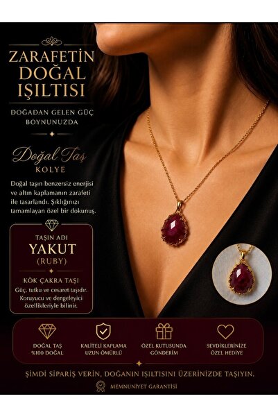 ipeksaura Yakut doğal taş kolye