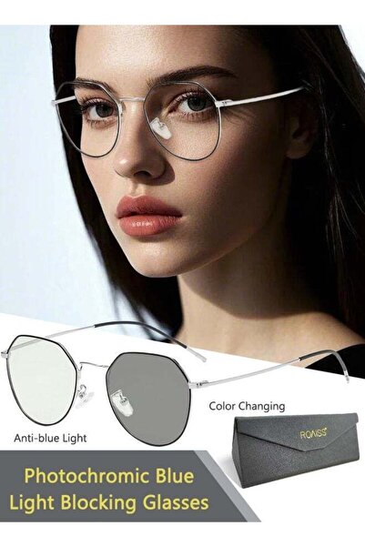 ROAISS Blue Light Blocking Sunglasses Round Color Changing Anti UV and Glare ...