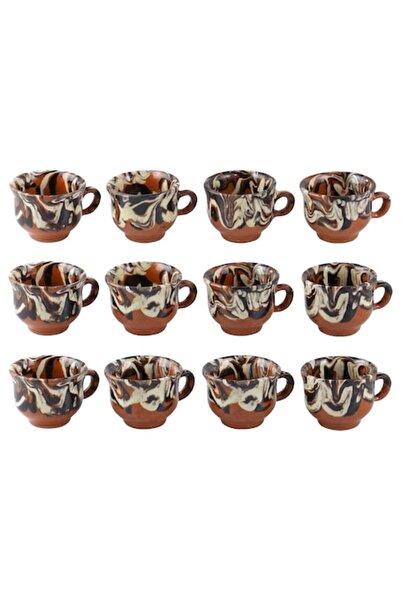 LimArt Set de 12 căni tradiționale tuica, din ceramică de corindon, volum 12 ...