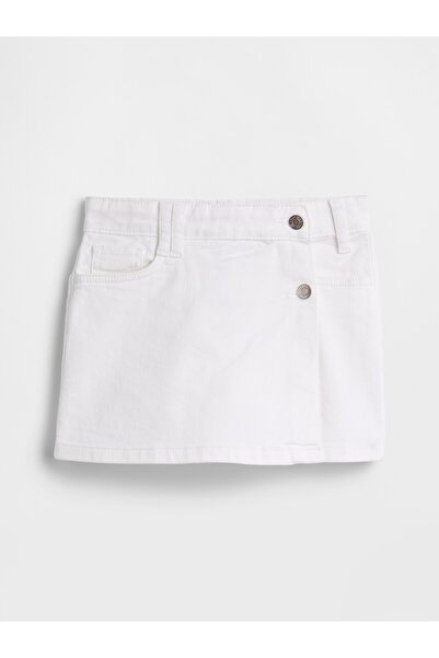 GAP Kız Çocuk Beyaz Denim Şort Etek