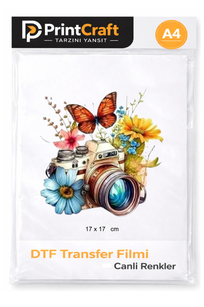 PRİNTCRAFT RENKLİ DÜŞLER ATÖLYESİ 17x17 cm Fotoğraf Makinesi Ütü ile Yapışan ...