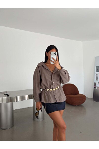 myd Textured Shirt - Brown