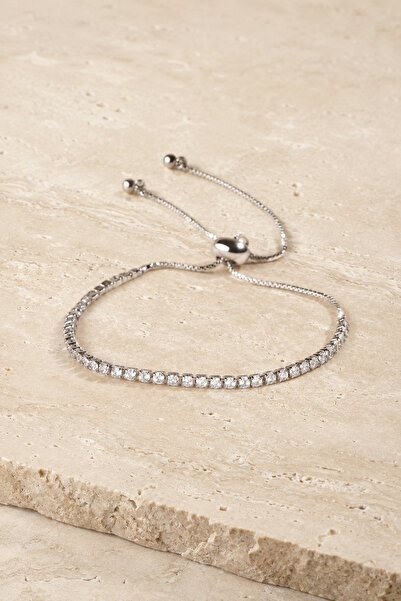 TREND COLLECTİON Silver Color Waterway Stone Adjustable Women's Bracelet