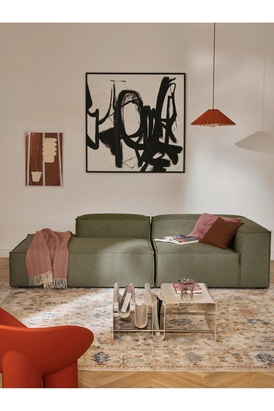 S Home Design Concept Frida Mini Dinlenme Puf Kanepe Köşe, Sol Köşe, Keten Ya...