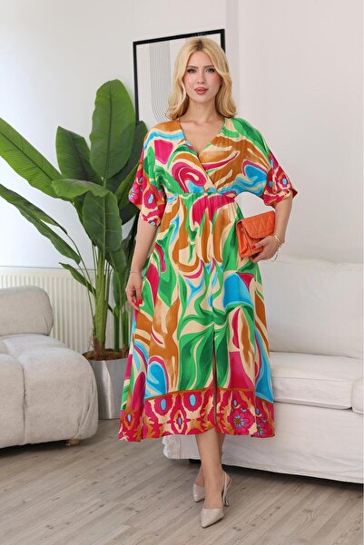 Siyezen Patterned Elastic Waist Dress