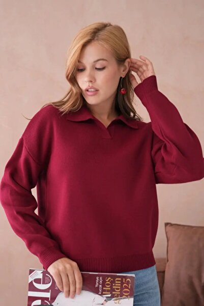 Park Karon Women's Polo Neck Soft Textured Knitwear Sweater