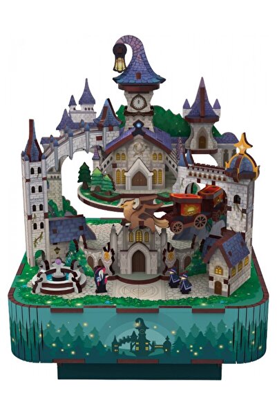 Tonecheer Puzzle 3D Castel Magic Cutie Muzicală, Lemn, Tonecheer, 111 Piese
