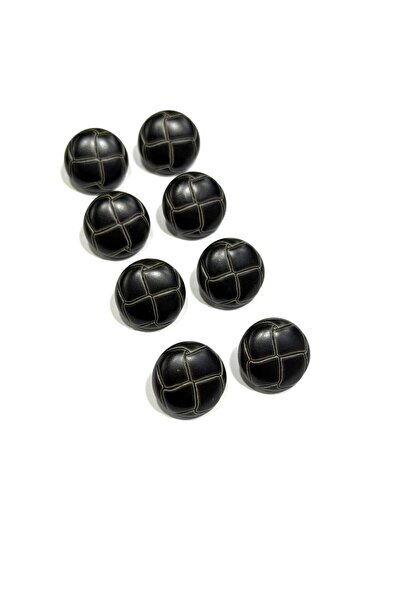 karantuhafiye Black Leather Look Italian Cardigan Vest Button / 1.7 cm / 8 Pcs
